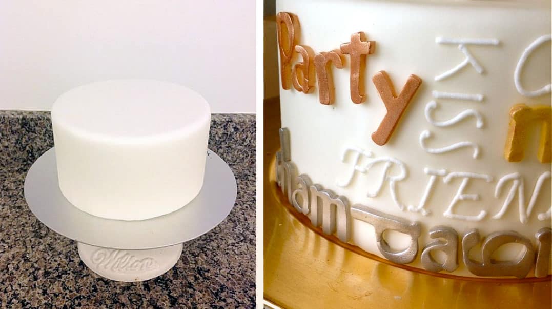 Gold Fondant Letters 