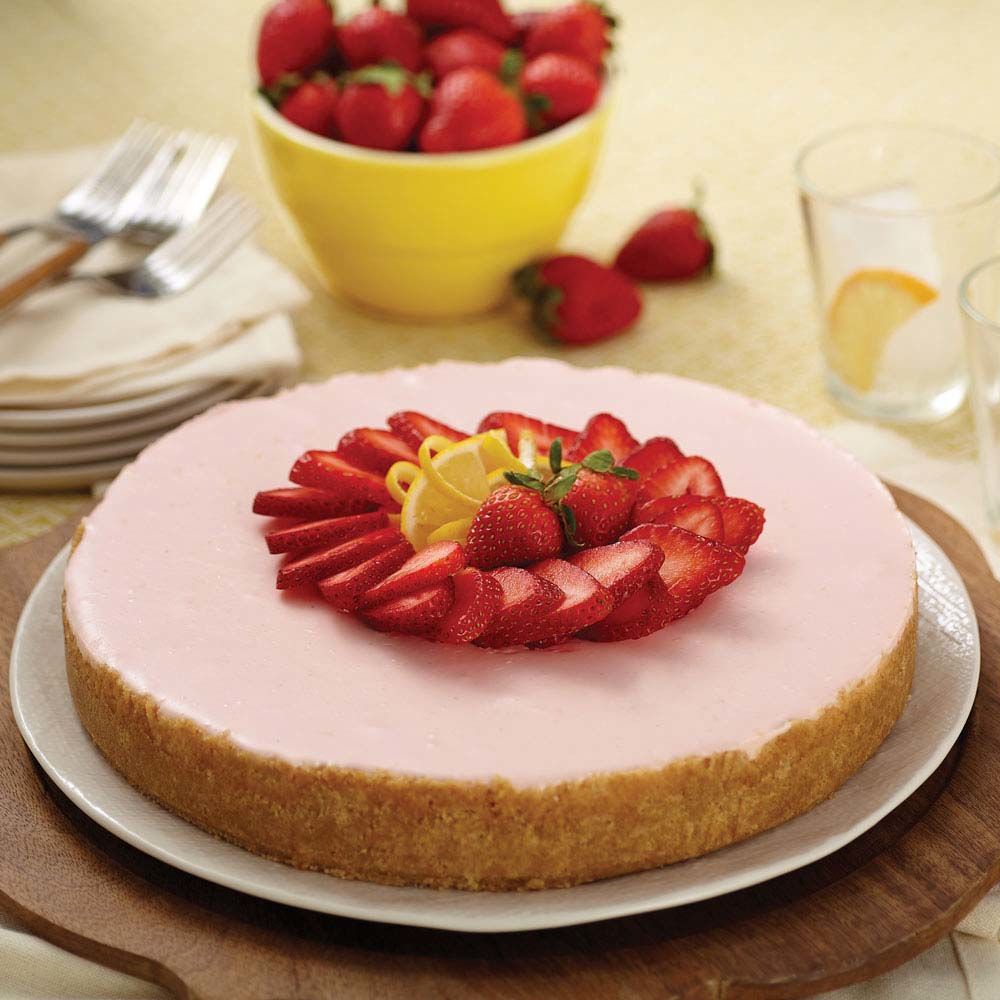 No Bake Strawberry Lemonade Cheesecake