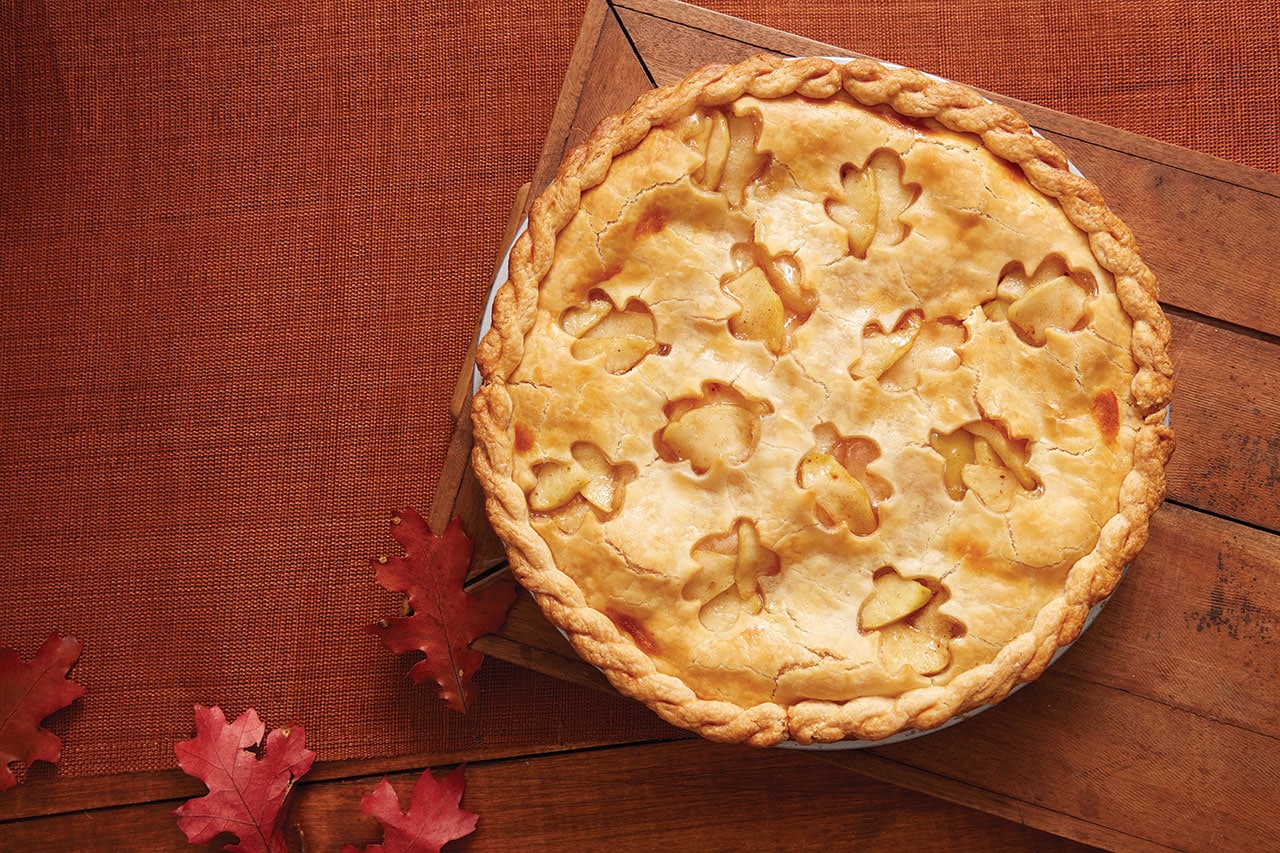 Apple Pie with Cut Out Leaf Design