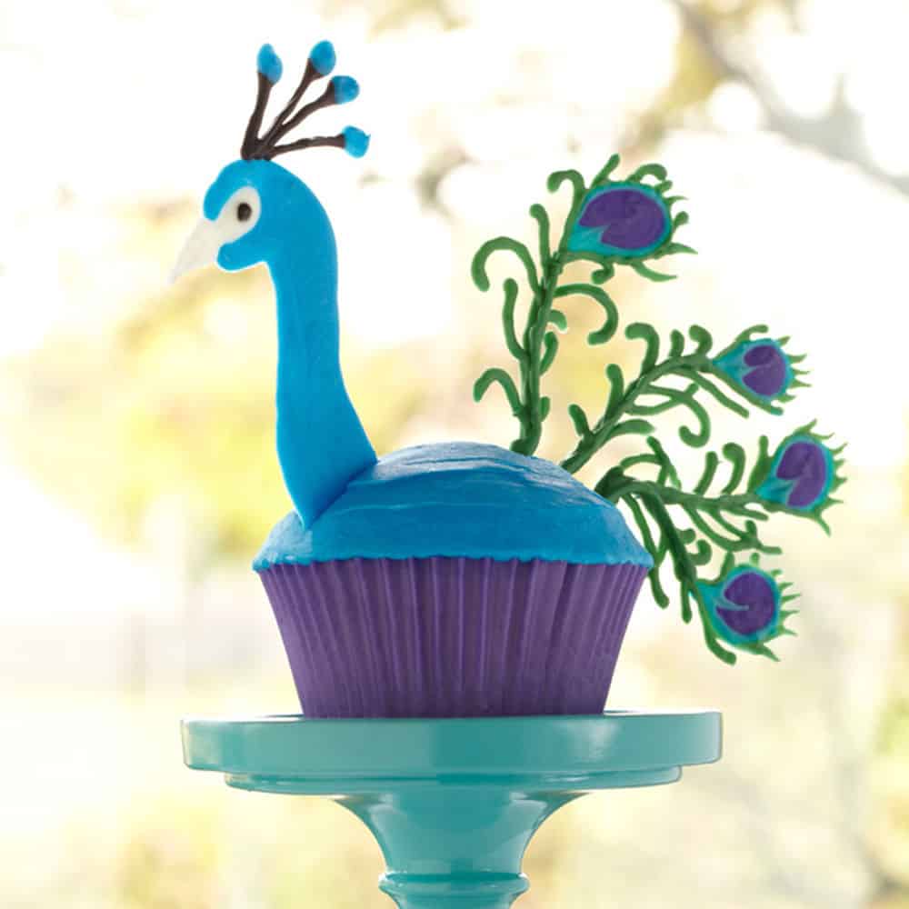 Candy Peacock Cupcake