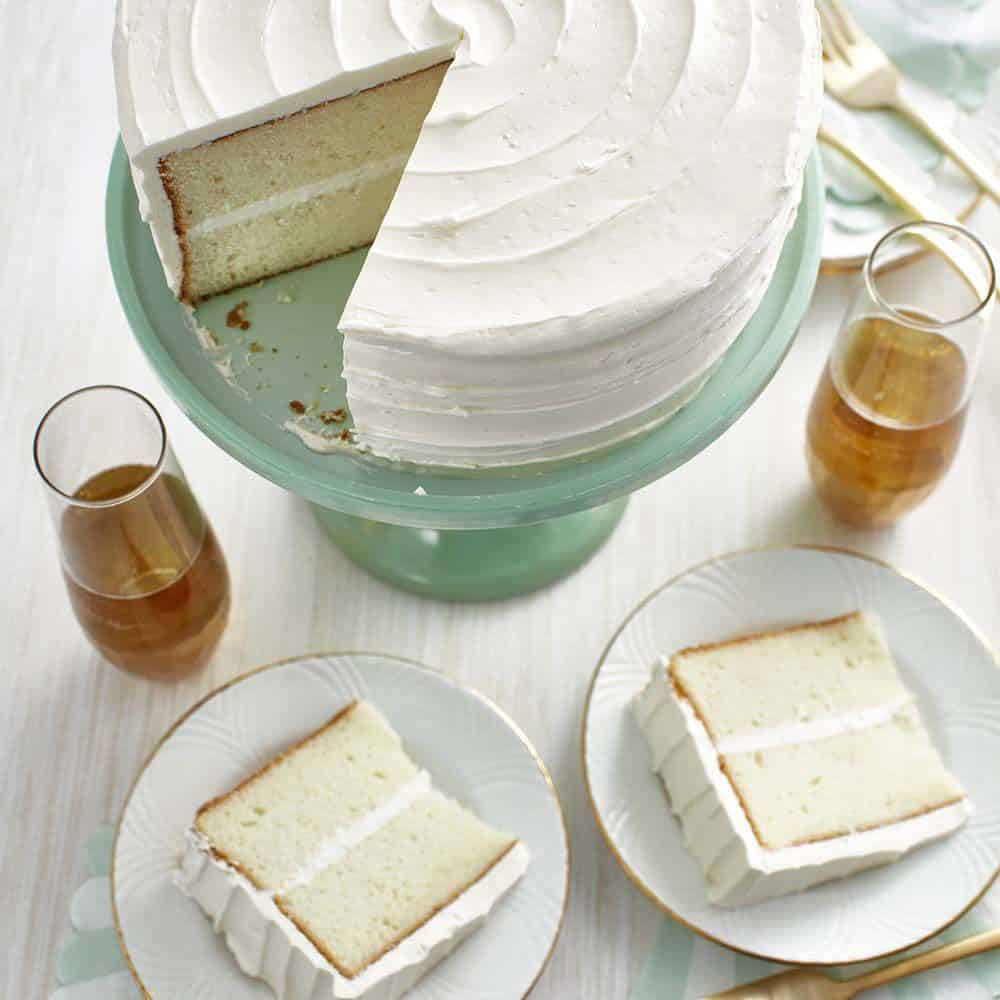 white cake with white buttercream