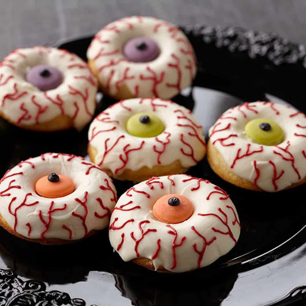 donuts decorated as eyeballs