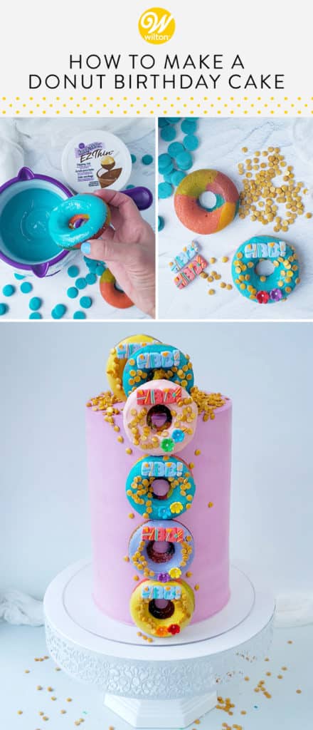 OMG Donut-Cartoon Style! Big Donut Cake - Cute and fun Birthday Cake  Decorating Ideas - YouTube