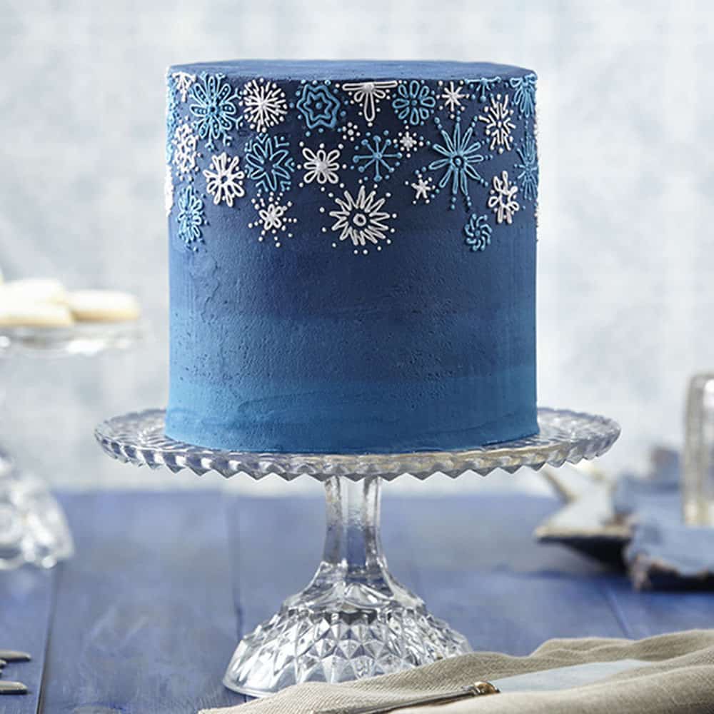 Blue Snowflake Cake