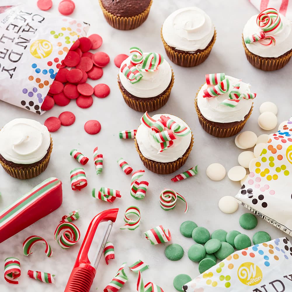 Candy Curl Cupcakes