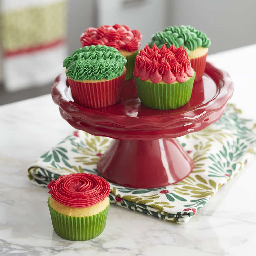 Red and Green Cupcakes