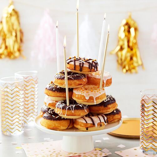 Stacked doughnut cake