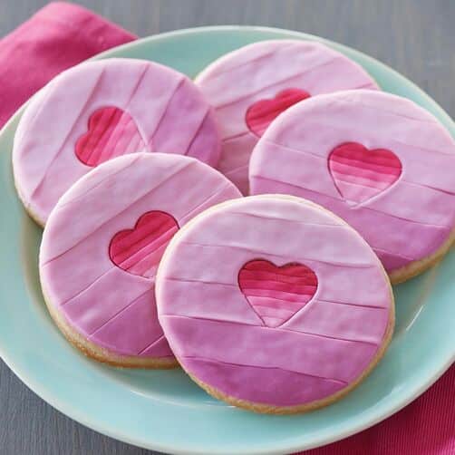 Shades of love ombre fondant cookies