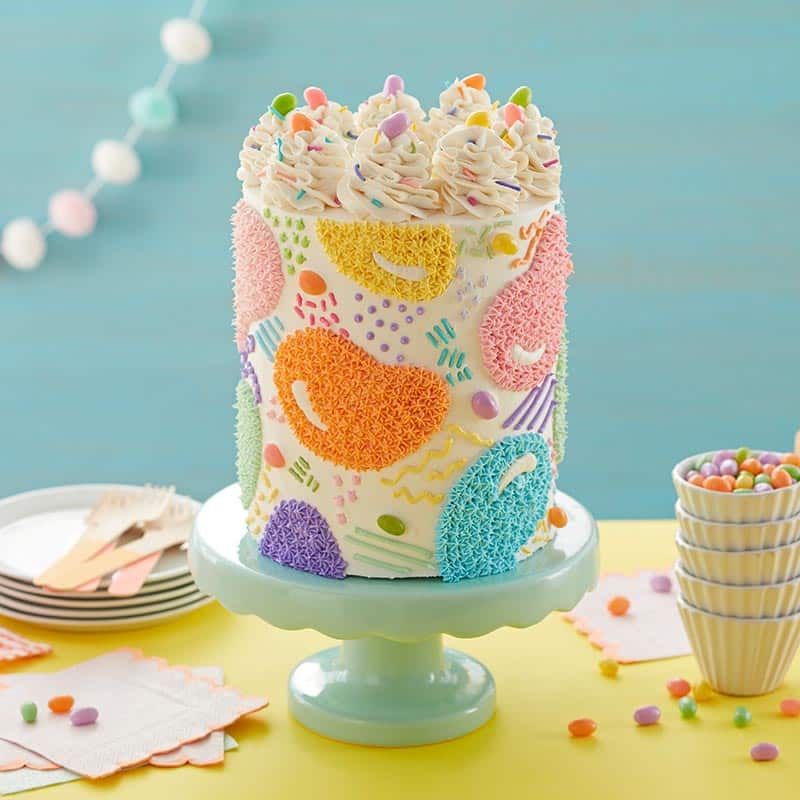 Jelly bean piped Easter cake