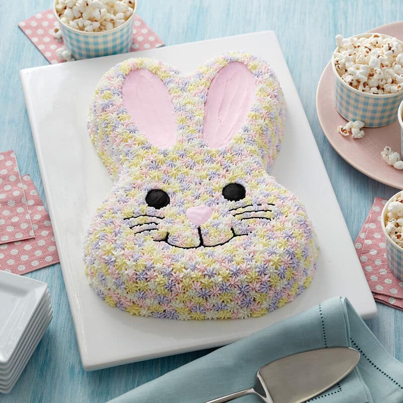 Easter Bunny Face Pastel Cake - Easter cake ideas