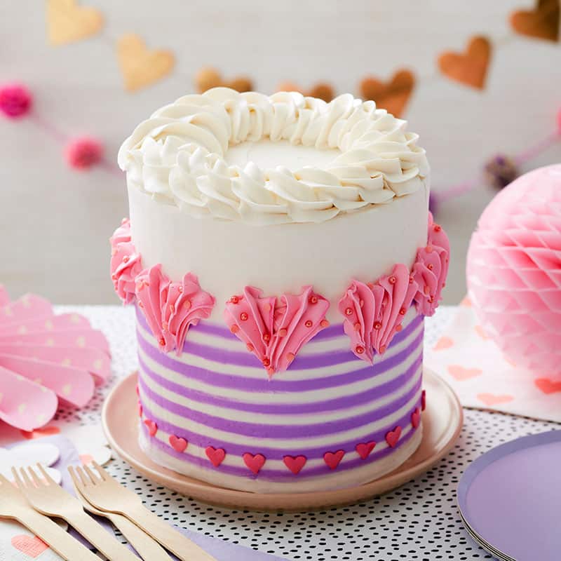 For the Love of Stripes Valentine's Day Cake | Our Baking Blog: Cake,  Cookie & Dessert Recipes by Wilton