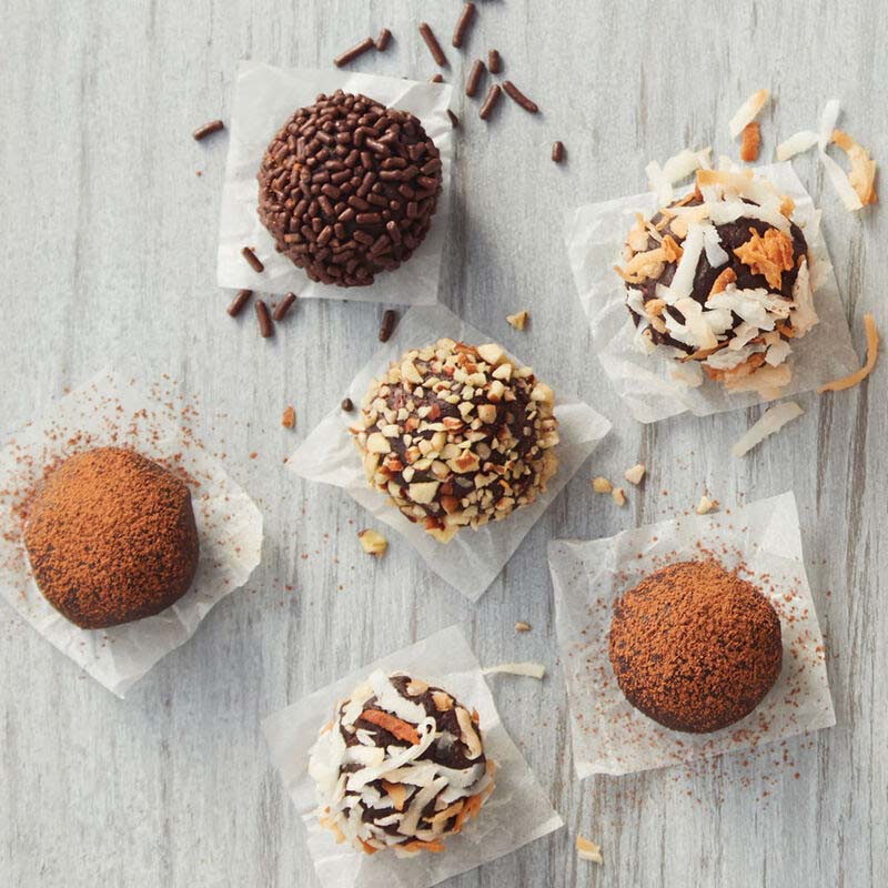 Chocolate truffles with choice toppings