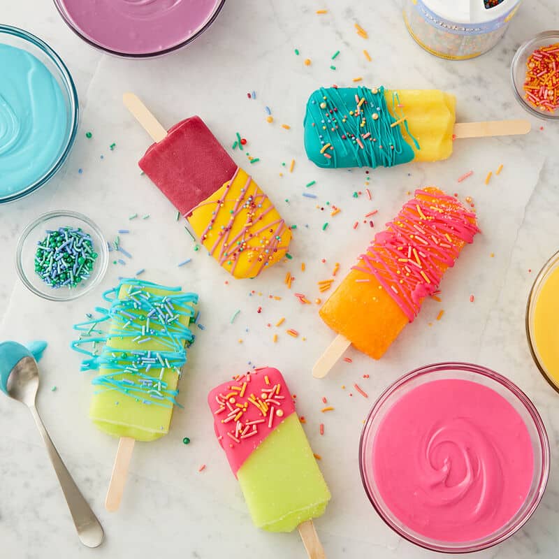 ice pops dipped in candy melts