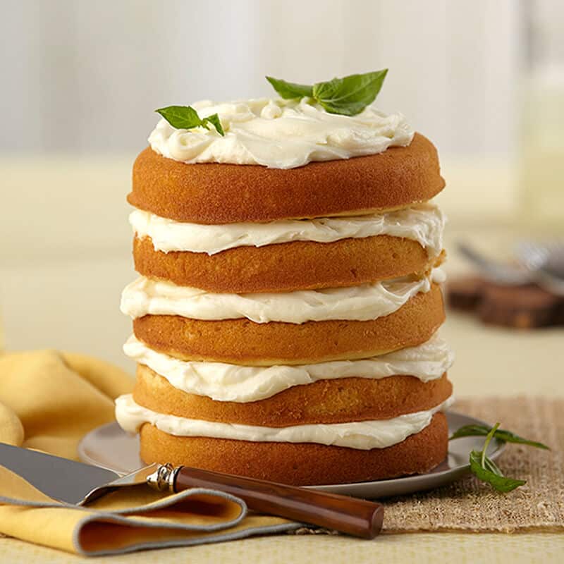 tiered lemon basil cake