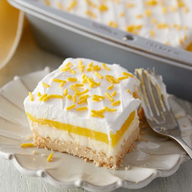 lemon lush cake with macadmia nut crust