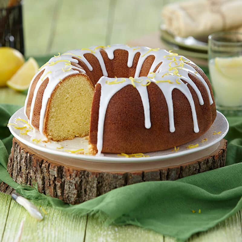 sliced lemon pound cake