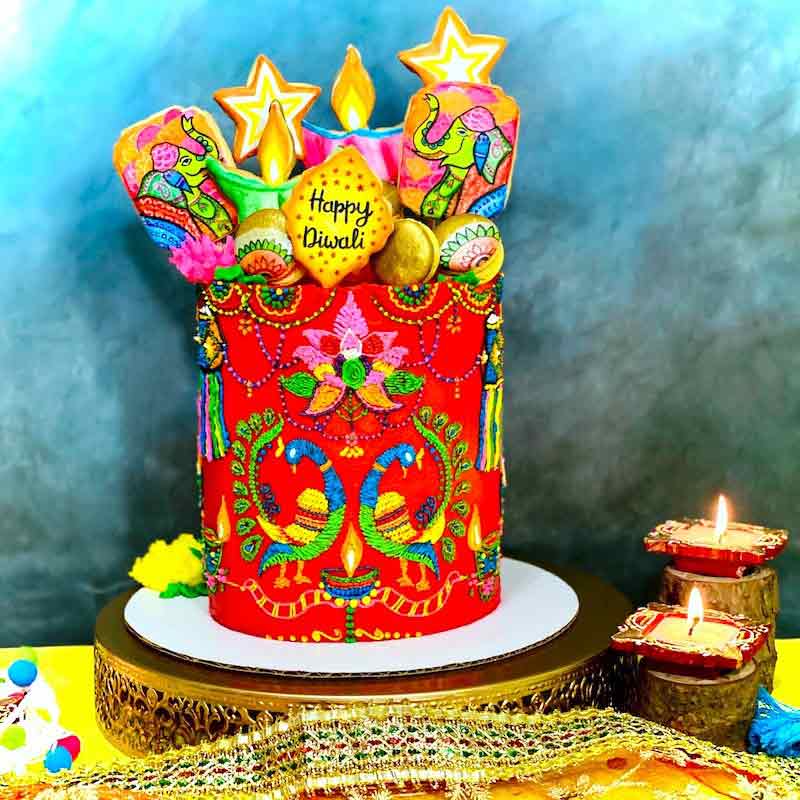 Happy Diwali Cake Half kg. Buy Happy Diwali Cake online - WarmOven