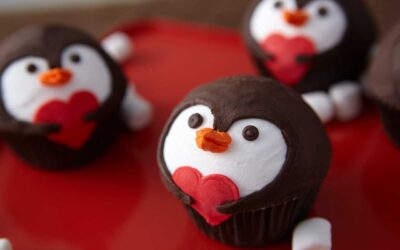 Penguin Cupcakes for Valentine’s Day