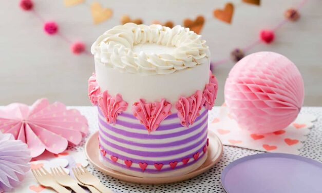 For the Love of Stripes Valentine’s Day Cake