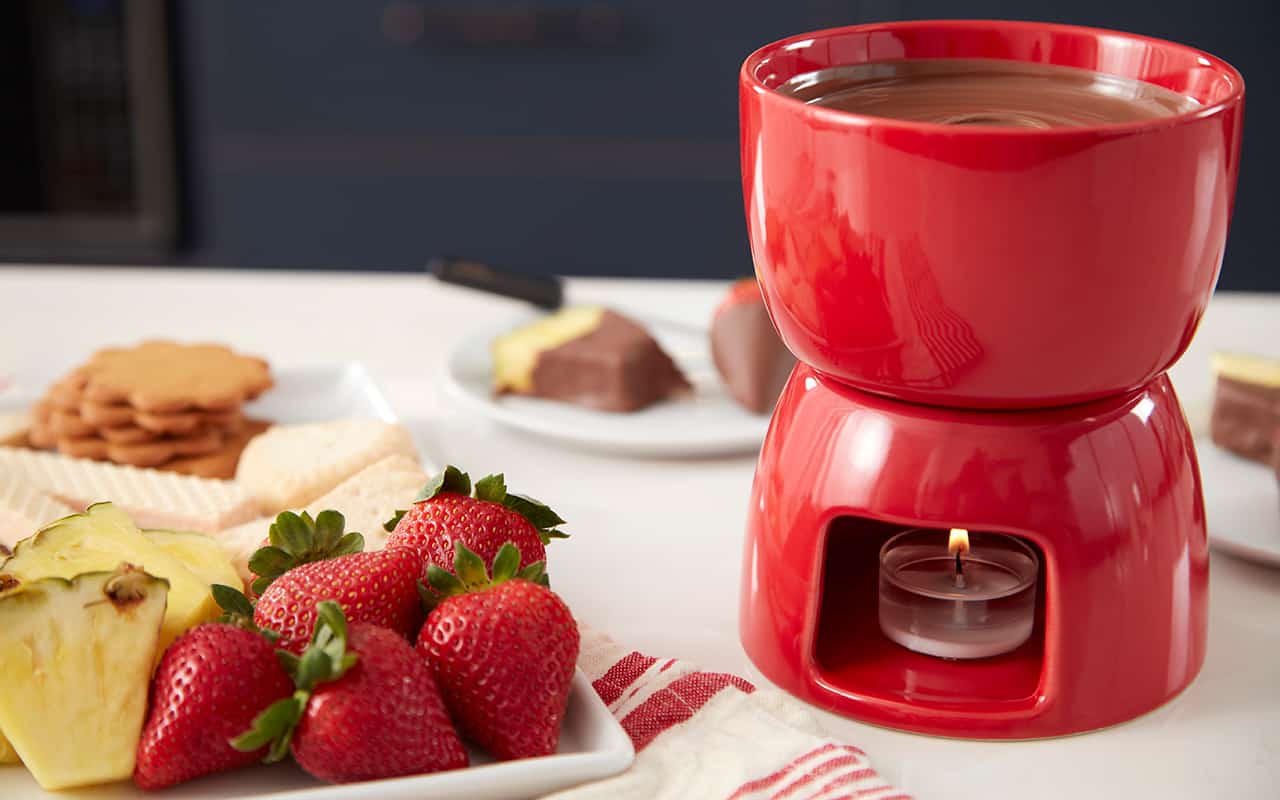 Wilton Mini Fondue Set with Tea Light Pot & Dipping Forks 