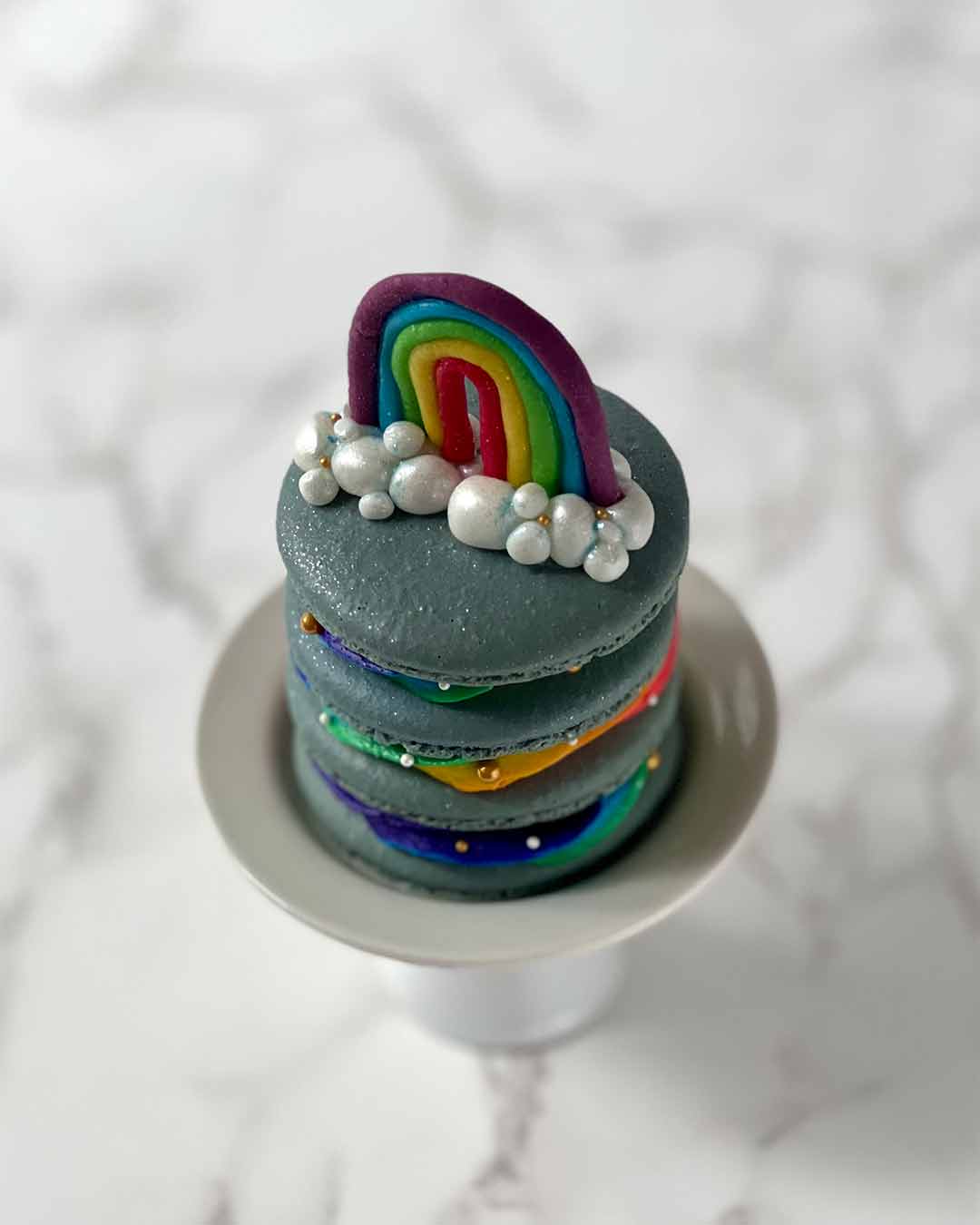 rainbow macarons