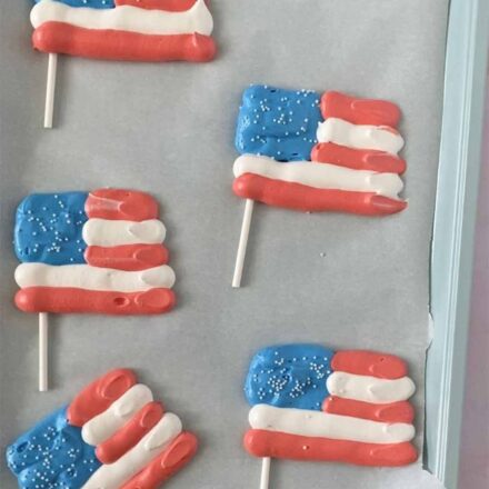 4th of july flag meringue pops