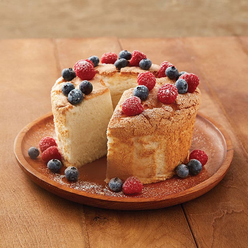 mini angel food cake with fresh berries